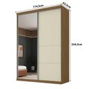 Ver imagem 4 de Guarda Roupa 1,74m 2 Portas de Correr C/ Espelho 100% Mdf Cor:nogueira com Areia