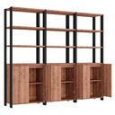 Ver imagem 3 de Estante Livreiro 6 Portas Estilo Industrial Chess F04 Preto/Solanum - Mpozenato
