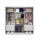Ver imagem 2 de Guarda Roupa Casal Vertice New 6 Portas de Bater 6 Gavetas MDF com Espelho Neve Móveis Novo