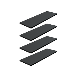 Kit 4 Prateleira Preta 60X20 + Suporte Flutuante Mdf  Organizadora Decoração Cozinha Banheiro Sala