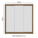 Ver imagem 4 de Guarda-roupa Casal 3 Portas de Correr Rustic/branco Sublime Madesa