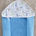 Ver imagem 3 de Toalha Capuz Bebê 70x70cm Malha Atoalhada Dino Azul