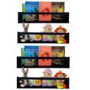 Ver imagem 1 de Kit de Nichos Revisteiros Infantil de Parede Prateleira Preta para Quarto Criança 4pçs 55cm