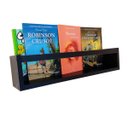 Ver imagem 2 de Kit de Nichos Revisteiros Infantil de Parede Prateleira Preta para Quarto Criança 4pçs 55cm