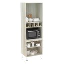 Ver imagem 2 de Paneleiro com Nicho de Microondas Luciane 70cm 4 Portas e 1 Nicho Luci