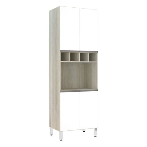 Paneleiro com Nicho de Microondas Luciane 70cm 4 Portas e 1 Nicho Luci