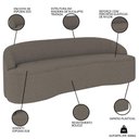 Ver imagem 3 de Sofá 3 Lugares para Sala de Estar Living 210cm Theo D06 Bouclê Castor - Mpozenato
