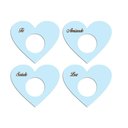 Ver imagem 1 de Porta Guardanapo Coração Desejos Kit 4 Peças 7,5cmx6,5cm - Cria Arte Laser Azul Claro
