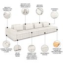 Ver imagem 3 de Sofá Ilha e Puff Sala Living 505cm Siesta M22 Boucle Bege Claro - Mpozenato