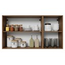 Ver imagem 4 de Kit 2 Armários Aéreos de Cozinha 3 Portas 120 cm Rustic/Preto Vidro Reflecta Bronze Vinil Madesa