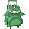 Mochila Infantil Menino Escolar Rodinhas Resistente 3D Im Alça Costas Bolsa Tubarão Dragão - Verde - 1