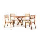 Ver imagem 3 de Conjunto de Sala Jantar Mesa 108 cm com 4 Cadeiras Ava Marrom Nude