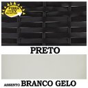 Ver imagem 4 de 6 Cadeiras Alumínio Panero Fibra Preto Assento Estofado Branco