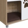 Mesa de Cabeceira Casinha para Pet 54cm com Almofada Aveiro Oak/branco Pet002 Completa Móveis - 3