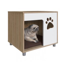 Mesa de Cabeceira Casinha para Pet 54cm com Almofada Aveiro Oak/branco Pet002 Completa Móveis - 6