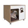 Mesa de Cabeceira Casinha para Pet 54cm com Almofada Aveiro Oak/branco Pet002 Completa Móveis - 6