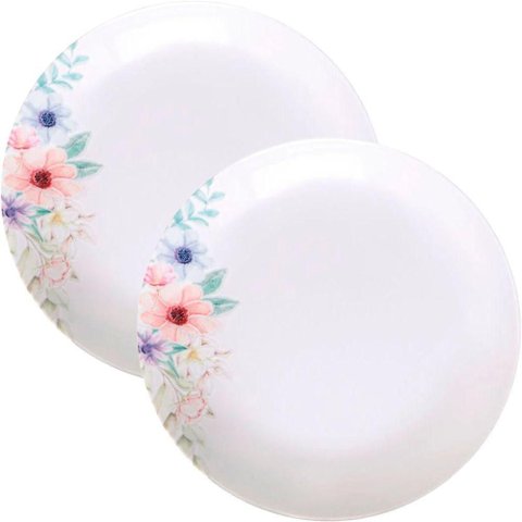 Kit Jogo de Pratos Fundo Sopa 8pçs 8 Pessoas Floratta 22cm