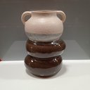 Ver imagem 2 de Vaso Decorativo Enfeite Casa Cerâmica 26x18x18cm Cinza