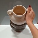 Ver imagem 4 de Vaso Decorativo Enfeite Casa Cerâmica 26x18x18cm Cinza