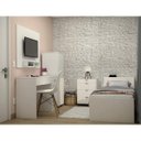Ver imagem 1 de Quarto de Solteiro Cama, Armário, Gaveteiro, Penteadeira e Painel para TV Anne Espresso Móveis