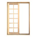 Ver imagem 1 de Porta Balcão de Correr de Madeira Itaúba Quadriculada 2 Folhas Reto Bat.14 Cm-2.15 (a) X 1.60 (l)