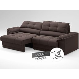 Sofá com Carregador Usb e Molas no Assento Retrátil Reclinável Mimo 2,00m Velosuede Chocolate - Nets - 5