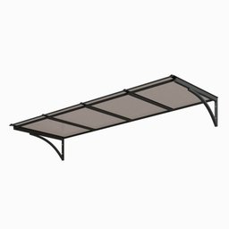 Toldo Fixo Policarbonato Alveolar Bronze - 2,00m X 1,50m - Estrutura Preta - 2