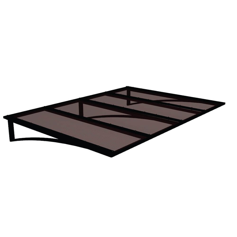 Toldo Fixo em Policarbonato Alveolar Bronze - 2,00m X 1,50m - Estrutura Preta