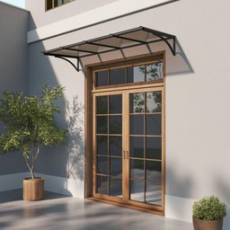 Toldo Fixo Policarbonato Alveolar Bronze - 2,00m X 1,50m - Estrutura Preta - 4