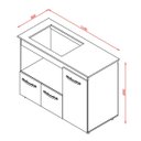 Ver imagem 3 de Balcão para Cooktop 5 Bocas 3 Portas com Tampo Cortado Anita Savana/Preto