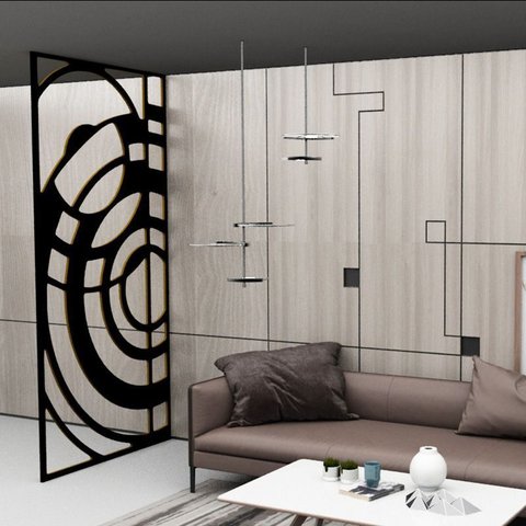 Painel Vazado Divisória Mdf Milão Preto - 0,90x2,60m