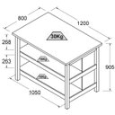 Ver imagem 2 de Bancada Ilha de Cozinha com 2 Prateleiras 120cm Ditália