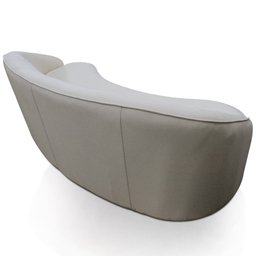 Sofá Curvo Montserrat 210cm 3 Lugares Linho Sintético Cru - Nexta Casa - 8