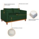 Ver imagem 6 de Kit Sofá 3 Lugares e 2 Poltronas Europa 180 cm Estilo Conforto e Elegância Suede Verde - ADJ Decor