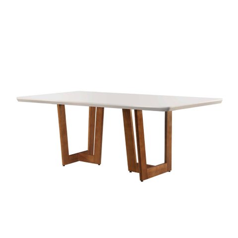 Mesa Patros 220 Cm Madeira e Vidro Mobillare