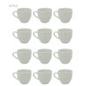 Kit com 12 xícaras para café 50ml de Porcelana lisa Branca - 1
