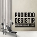 Ver imagem 2 de Adesivo de Parede Academia Frase Proibido Desistir (126x95cm) Cor Preto