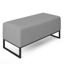Ver imagem 1 de Puff Decorativo Para Sala de Estar Cléo W01 Base de Ferro 90 cm Suede Cinza - Lyam Decor