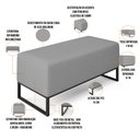 Ver imagem 4 de Puff Decorativo Para Sala de Estar Cléo W01 Base de Ferro 90 cm Suede Cinza - Lyam Decor