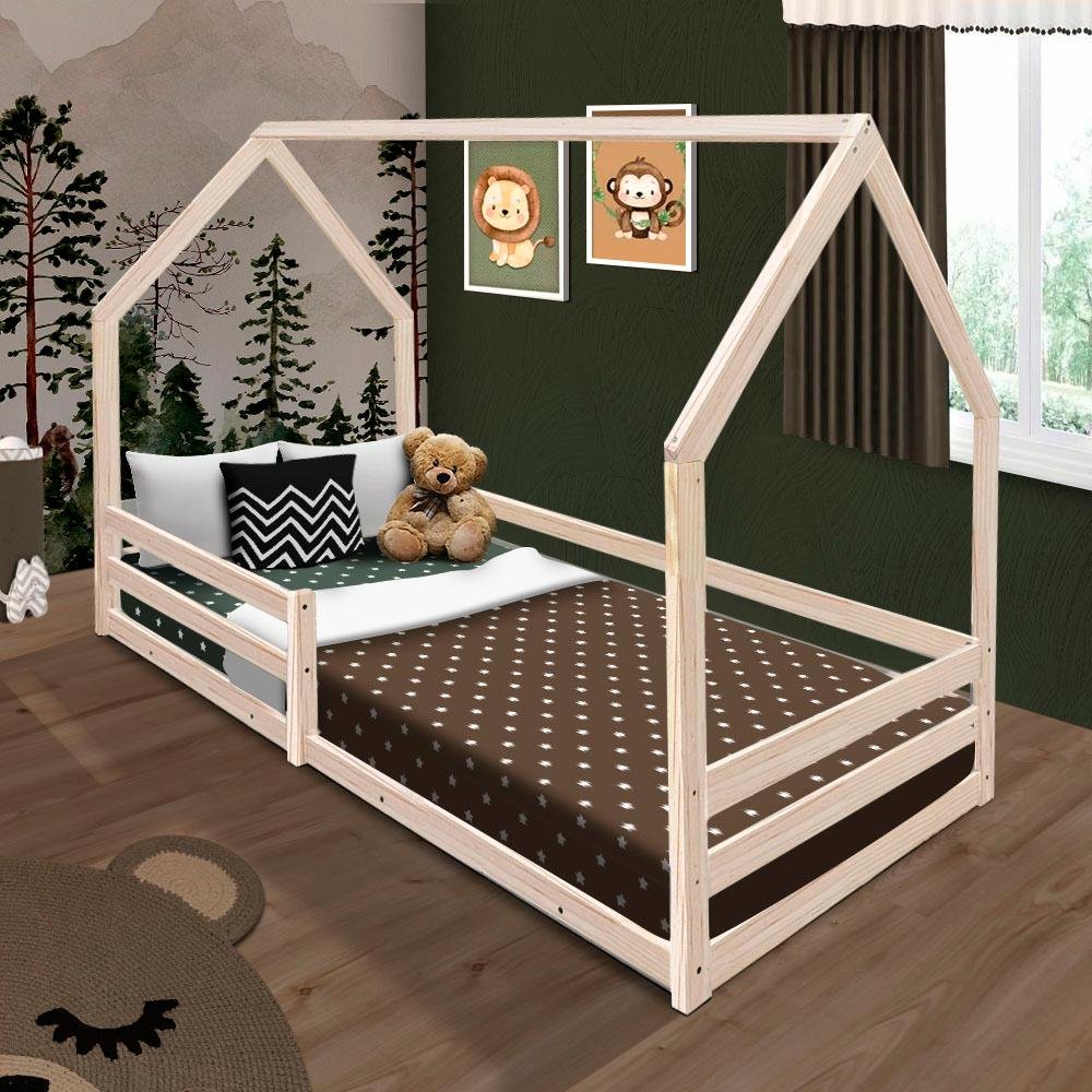 Cama Casinha Infantil Madeira Maciça Naturale Juninho Jm Móveis ...