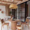 Ver imagem 3 de 2 Pendente Bambu Fibra Natural Artesanal 45 Cm Palha Nat23