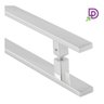 Puxador Porta Duplo Em Aço Inox 75cm Modelo Flat Economy:Polido - 1