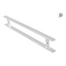 Puxador Porta Duplo Em Aço Inox 75cm Modelo Flat Economy:Polido - 2