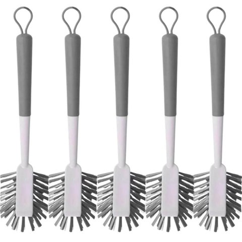 Kit 5 Escovas de Limpeza Multiuso Angular para Limpar Canto Flow Bege Escovão Banheiro Chão ou