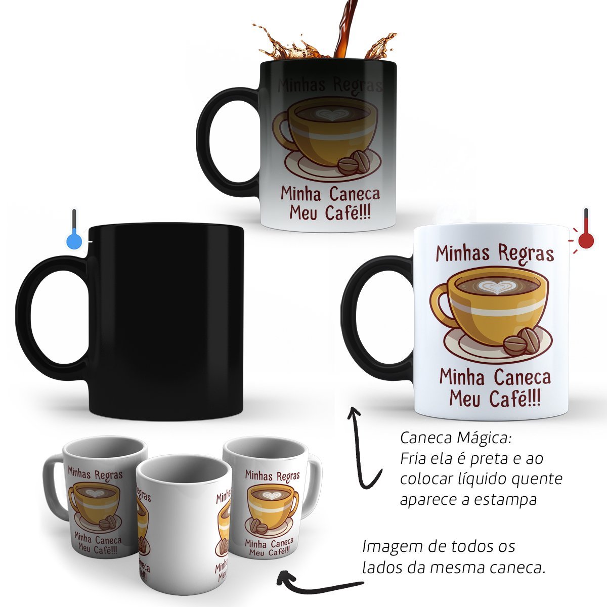 Caneca Mágica Minhas Regras Minha Caneca Meu Café Xícara