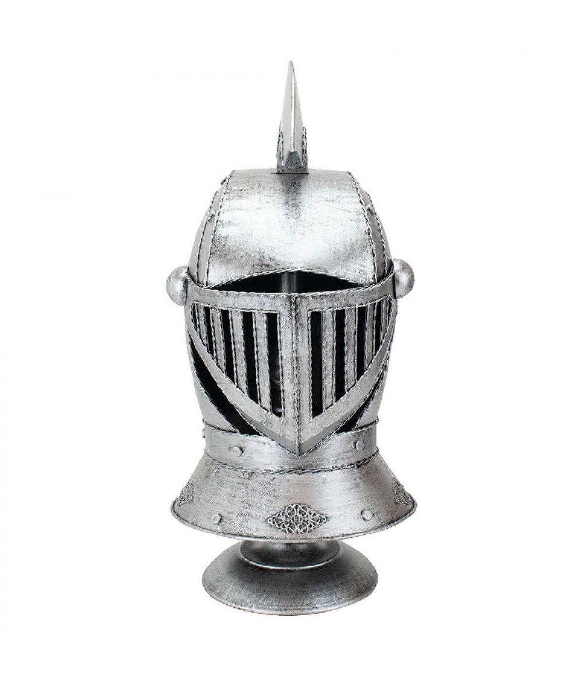 Enfeite Capacete Cavaleiro Medieval Prateado 47x25x22cm - 1