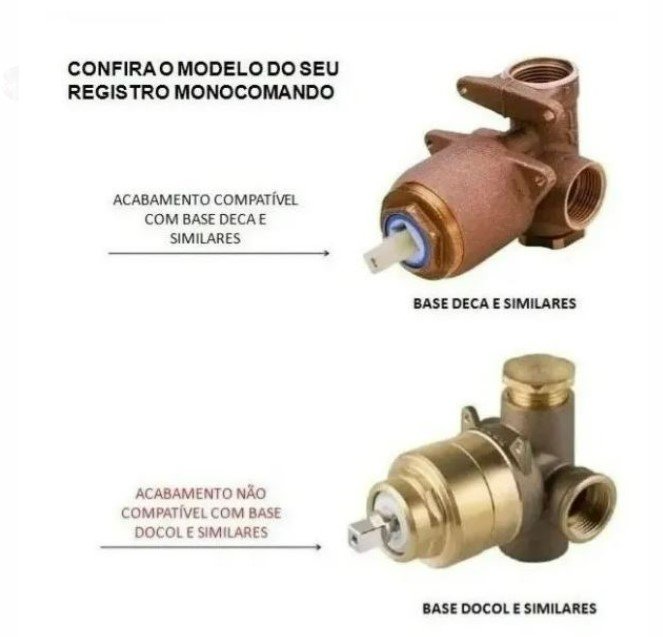 Acabamento para Registro Monocomando Ducha Chuveiro Padrão Base Deca Preto Fosco Black 4994-mo-bl - 3