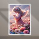 Ver imagem 2 de Quadro Infantil Anjinha com Flores 33x24cm:moldura Preta