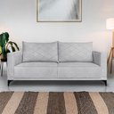 Ver imagem 2 de Sofa Nori 2 Lugares Pes de Ferro 160cm Linho Boucle 3302 Ezz 3302