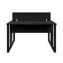 Ver imagem 4 de Plataforma Dupla 1,20 m X 1,20 m com Divisória e Caixas de Tomadas Pés Metal F5 Office Cor:Preto